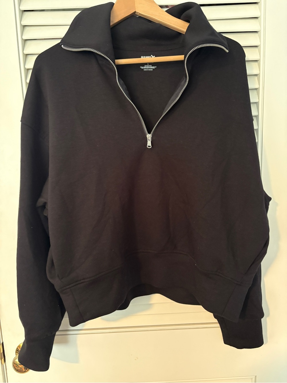 Old Navy Black Zip-Up Half Collar Men's Sweater